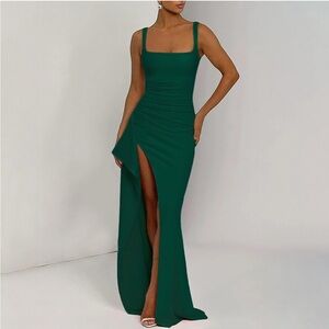 Chic Teal Sleeveless Maxi Dress